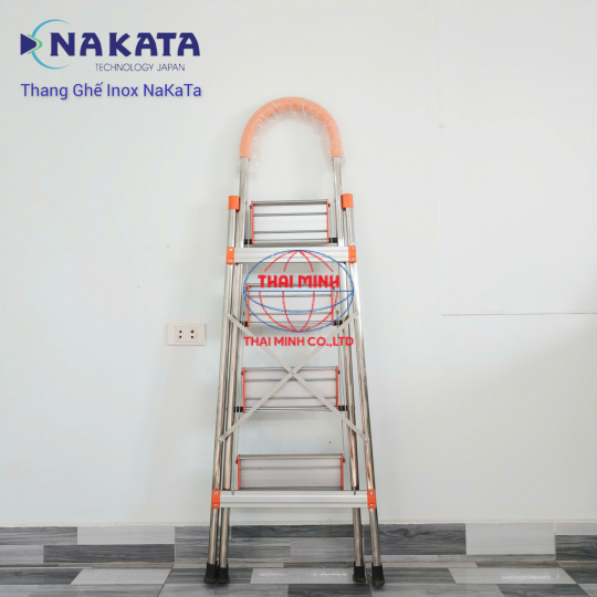 Thang Ghế Gia Đình Tay Vịn Inox Màu Cam Nakata VN104B