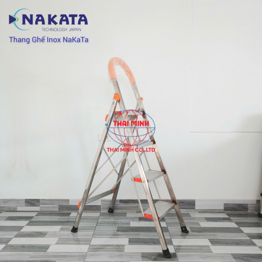 Thang Ghế Gia Đình Tay Vịn Inox Màu Cam Nakata VN104B