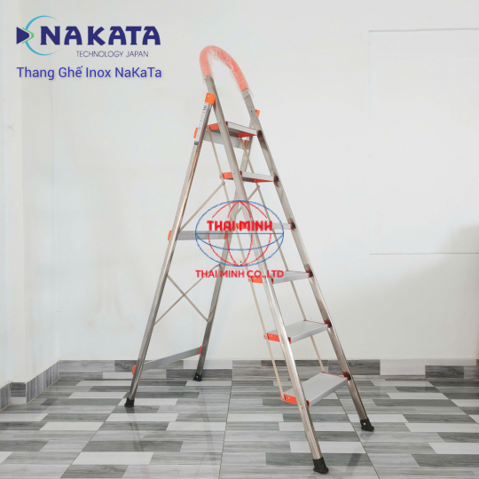 Thang Ghế Gia Đình Tay Vịn Inox Màu Cam Nakata VN106B